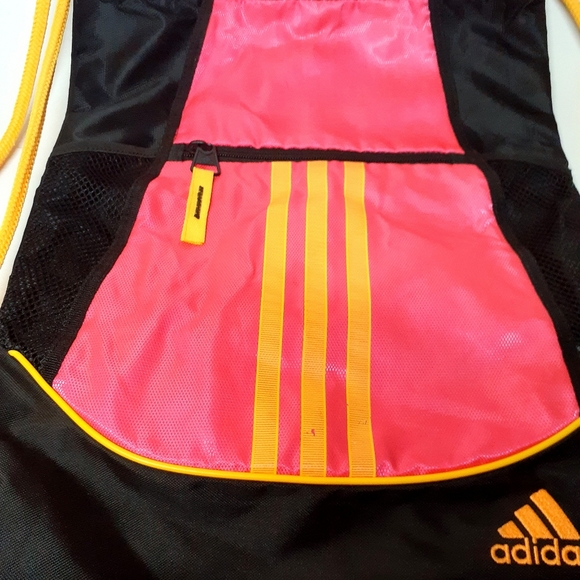 Adidas Alliance II Sackpack Drawstring Bag Black/Pink/Orange - Picture 3 of 6